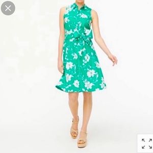 JJ.Crew shirt dress. Florence green and and white floral. Size 14